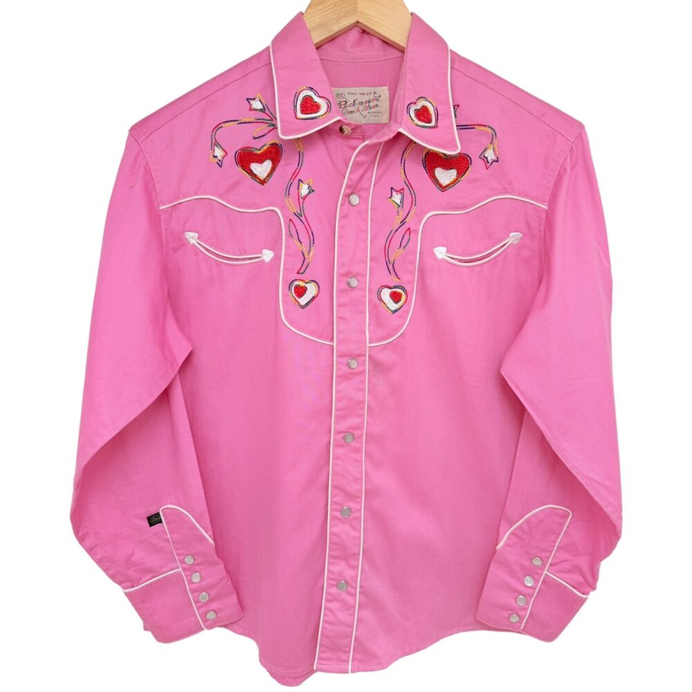 Rockmount Ranch Wear Hearts and floral vines Long Sleeve Button-Up Women's 14
